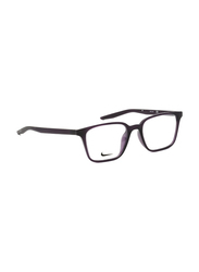 Nike Full-Rim Rectangular Purple Eyeglass Frames Unisex, Transparent Lens, NIKE7126 506