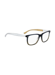 Hugo Boss Full-Rim Rectangle Black Eyewear Frames For Men, Mirrored Clear Lens, 0884 00R7 00