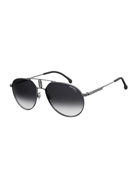 Carrera Full-Rim Round Dark Ruthenium Sunglasses for Men, Grey Shaded Lens, CA1025/S 0KJ1 O, 59/17/145