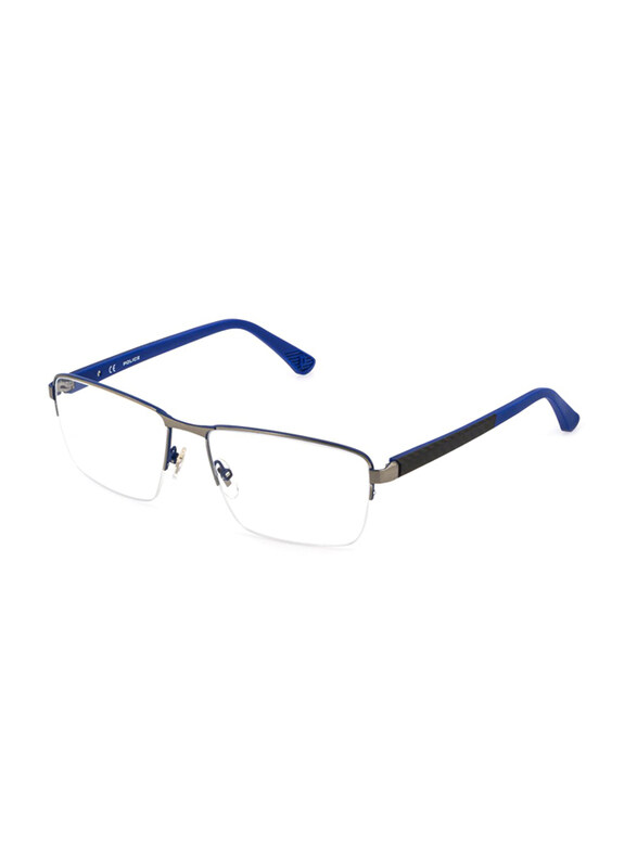 

Police Half-Rim Rectangle Blue Frame for Men, VPLD10 5708M3, 57/17/145