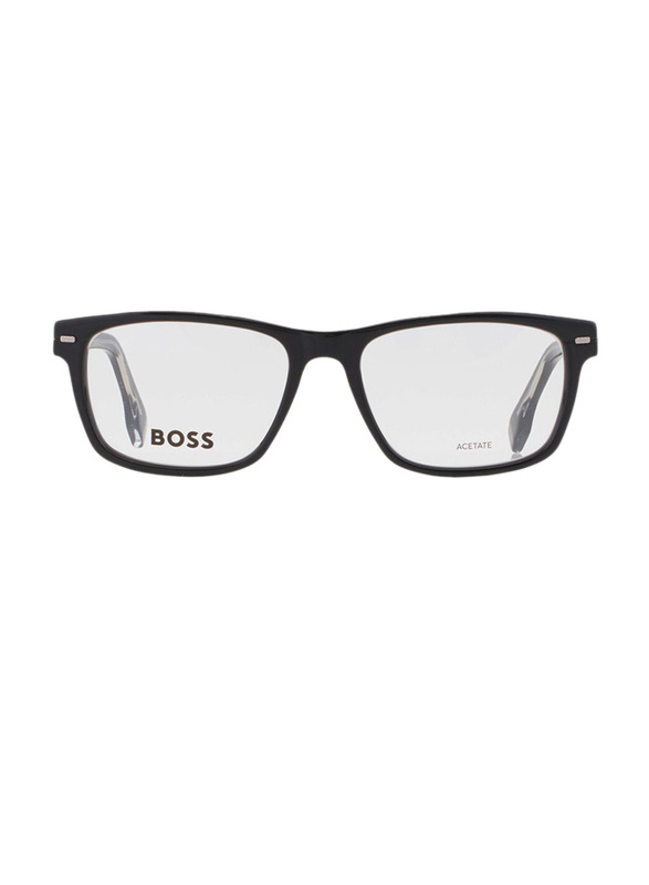 Hugo Boss Full-Rim Square Black Frame for Men, BO1354 U 0807 00, 55/18/145