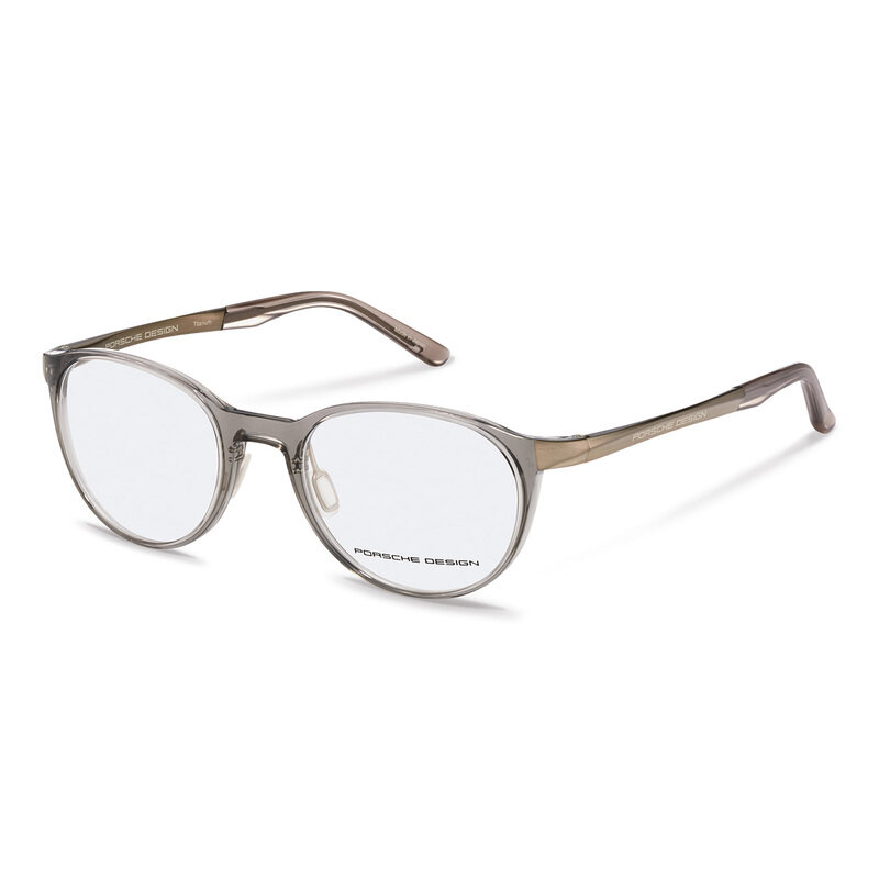 

Porsche Design Full-Rim Round Light Grey Eyeglass Frame Unisex, Clear Lens, P8342, 51/20/140