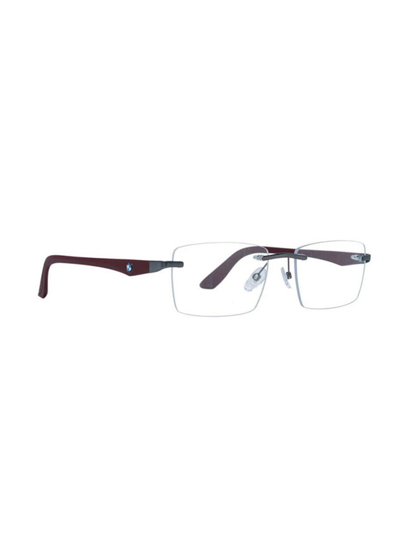 BMW Rimless Rectangle Black Eyewear Frames For Men, Mirrored Clear Lens, BW5018 009