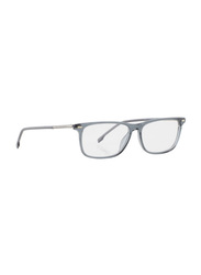 Hugo Boss Full-Rim Rectangle Grey Eyewear Frames For Men, Mirrored Clear Lens, BO1229/U 0KB7 00