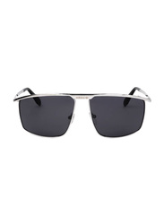 Adidas Polarized Full-Rim Square Silver Sunglasses For Men, Black Lens, OR002 16A, 61/14/140