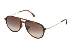 Lozza Zilo Ultralight 4 Full-Rim Pilot Brown Sunglasses for Men, Brown Lens, SL4209M 0710, 58/18/145