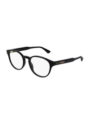 Gucci Full-Rim Panto Black Eyeglasses Frame Unisex, Transparent Lens, GG0827O, 50/20/145