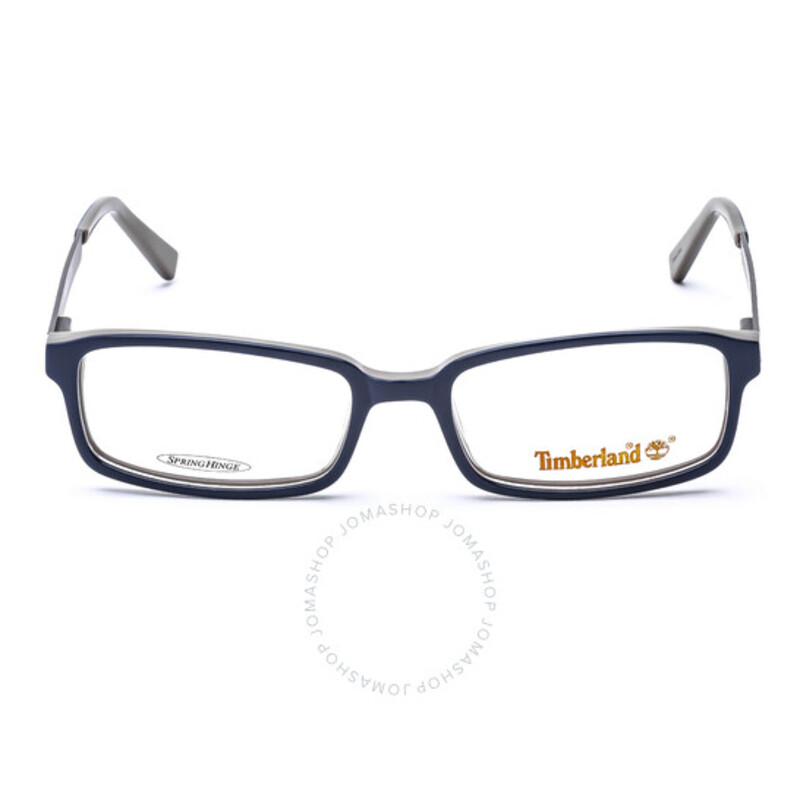 Timberland Full-Rim Rectangular Blue/Grey Eyeglass Frames for Men, Clear Lens, TB5061 90, 49/16/135