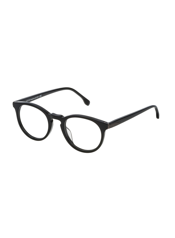 Lozza Full-Rim Round Black Eyeglass Frame Unisex, Clear Lens, VL4141 0BLK, 47/21/140