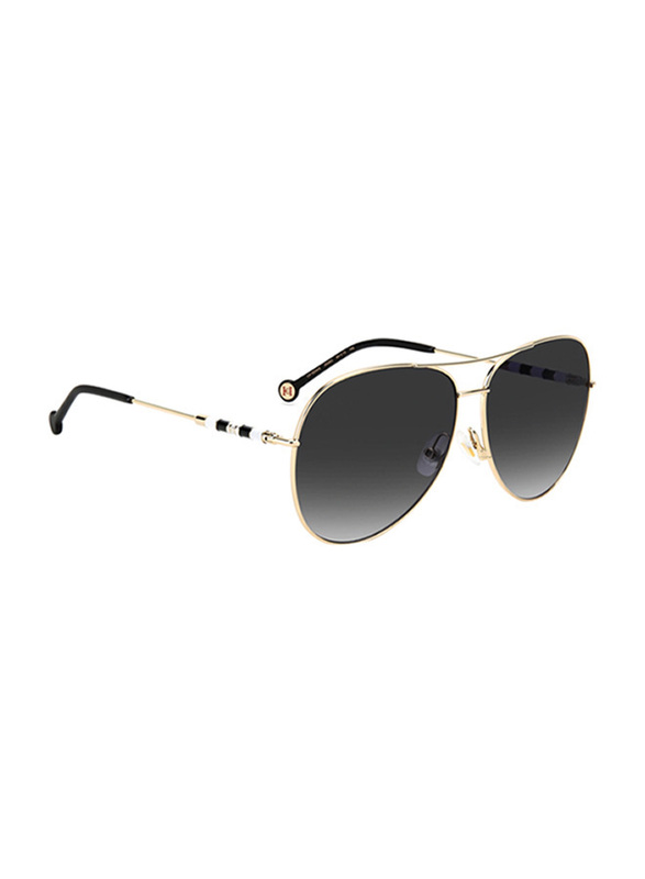 Carolina Herrera Full-Rim Pilot Gold Sunglasses for Women, Gray Shaded Lens, CH0034 S 0J5G 9O, 64/13/145