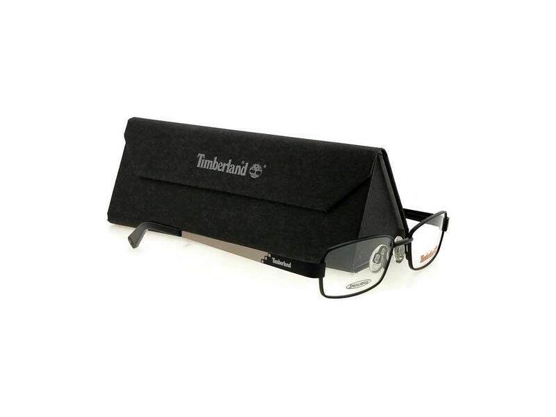 Timberland Full-Rim Rectangular Black Eyeglass Frames for Men, Clear Lens, TB5051 002, 47/16/125