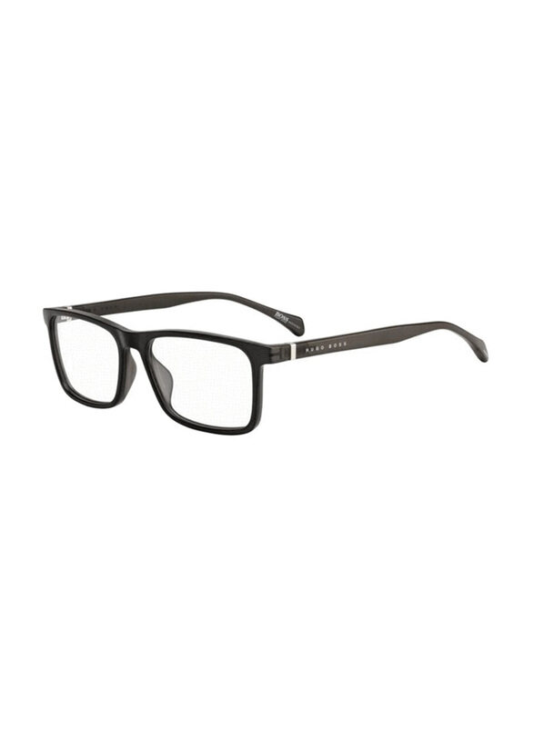 

Hugo Boss Full-Rim Rectangle Black Eyewear Frames For Men, Mirrored Clear Lens, BO1084/IT 026K 00