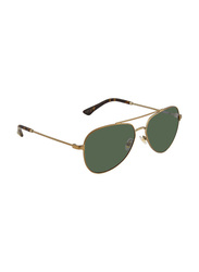 Brooks Brother Polarized Full-Rim Pilot Gold Sunglasses For Men, Green Lens, 0BB4056 15
