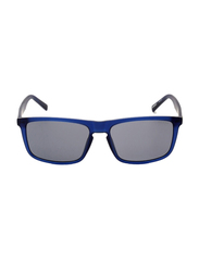 Guess Full-Rim Square Matte Blue Sunglasses for Men, Smoke Lens, GU00025 91A, 59/17/145