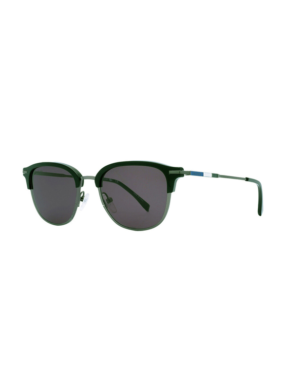 Lacoste Full-Rim Black Round Sunglasses for Men, Grey Lens, L106SND 024, 52/20/145