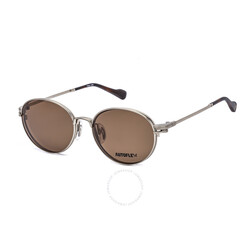 Flexon Clipon Full-Rim Round Bronze Sunglasses Unisex, Brown Lens, AF202 710, 51/17/140