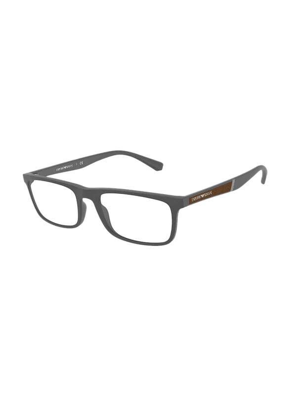 

Emporio Armani Full-Rim Rectangle Matte Dark Grey Frame for Men, 0EA3171 5437, 53/19/145