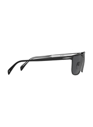 David Beckham Polarized Full-Rim Square Black Sunglasses for Men, Grey Lens, DB1061/S 00358M9, 58/17/145