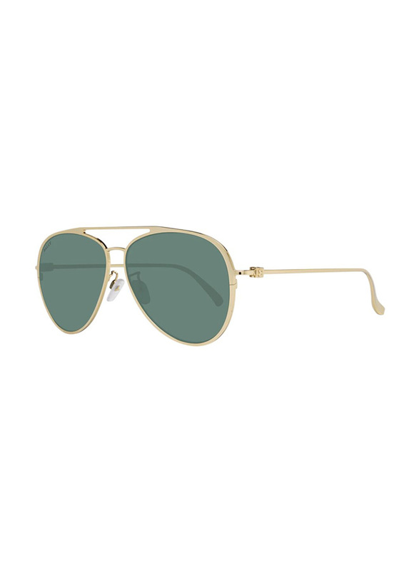Bally Polarized Full-Rim Pilot Gold Sunglasses For Men, Green Lens, BY0024-D 30N, 61/13/145