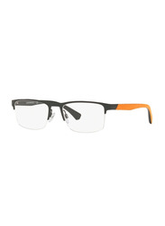 Emporio Armani Half-Rim Rectangular Black Eyeglass Frame for Men, Transparent Lens, EA1094 3014, 52/19/142