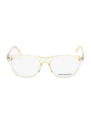 Calvin Klein Jeans Full-Rim Rectangle Crystal Light Yellow Frames for Women, CKJ19525 740, 52/17/140