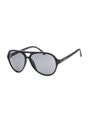 Calvin Klein Full-Rim Pilot Matte Black Sunglasses for Men, Grey Lens, CK19532S 001, 58/13/140