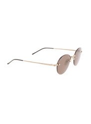 Calvin Klein Rimless Round Gold Sunglasses Unisex, Brown Lens, CK22112TS 716, 50/20/145