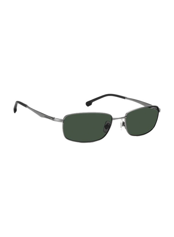 Carrera Full-Rim Rectangle Matte Ruthenium Sunglasses for Men, Green Lens, CA8043/S R8056QT, 56/18/145