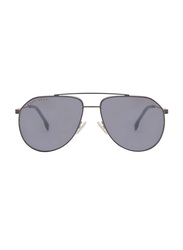 Hugo Boss Full-Rim Pilot Black Sunglasses for Men, Grey Lens, BO1326/S KJ1/T4, 53/15/145