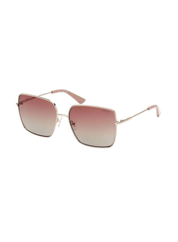 

Guess Polarized Full-Rim Square Gold Sunglasses Unisex, Brown Lens, GU7866
