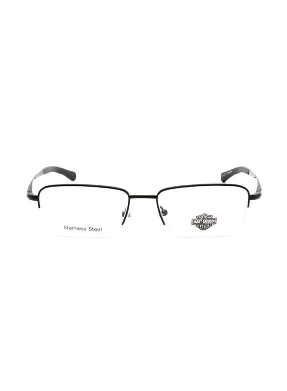 Harley Davidson Half-Rim Rectangle Matte Black Frames for Men, HD0820 002, 55/18/145