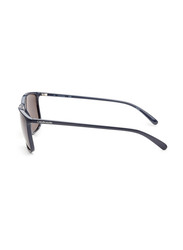 Calvin Klein Full-Rim Rectangle Navy Blue Sunglasses for Men, Brown Lens, CK20524S 410, 57/17/145