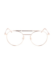 Calvin Klein Full-Rim Round Gold Eyeglass Frames Unisex, Transparent Lens, CK21101 780, 49/20/140