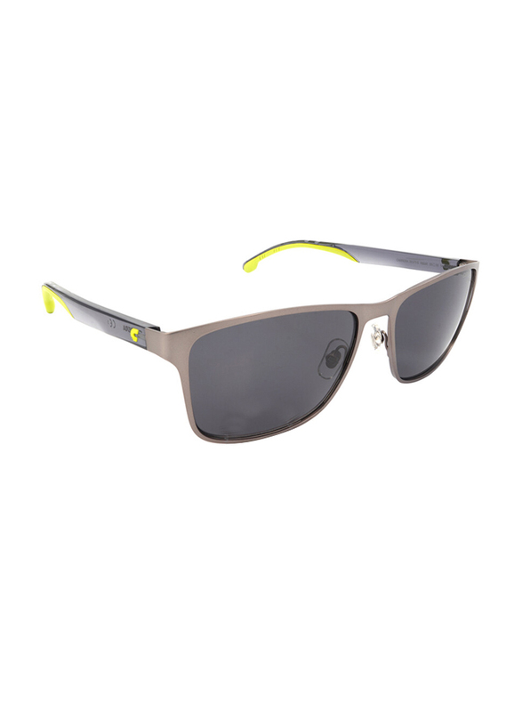Carrera Full-Rim Rectangle Matte Ruthenium Grey Sunglasses Unisex, Grey Lens, CA2037T/S R8055IR, 55/16/145