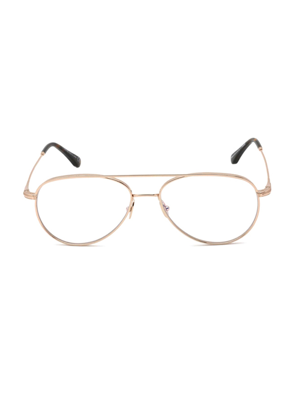 Tom Ford Full-Rim Pilot Gold Eyeglasses for Men, Transparent Lens, FT5693-B 028, 57/16/145