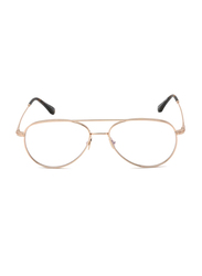 Tom Ford Full-Rim Pilot Gold Eyeglasses for Men, Transparent Lens, FT5693-B 028, 57/16/145