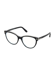 Tom ford Full-Rim Oval Black Eyeglass Frames for Women, Transparent Lens, FT5618-B 001, 54/17/140