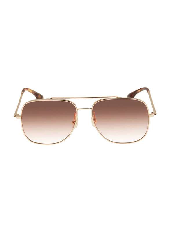 Victoria Beckham Full-Rim Pilot Gold Sunglasses for Women, Red Lens, VB215S 725, 59/15/140