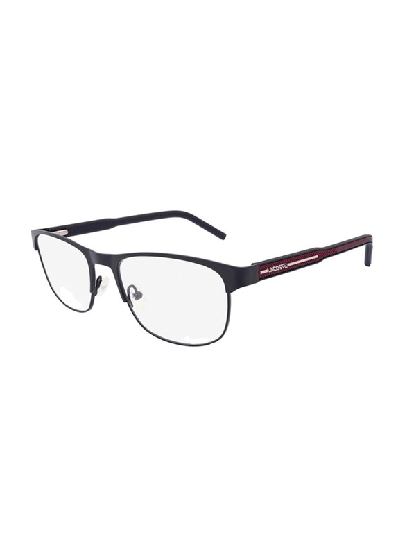 Lacoste Full-Rim Rectangular Matte Black Sunglasses for Men, Transparent Lens, L2270 001, 54/19/145