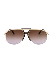 Victoria Beckham Full-Rim Pilot Gold Sunglasses for Women, Brown Lens, VB222S 710, 65/14/140