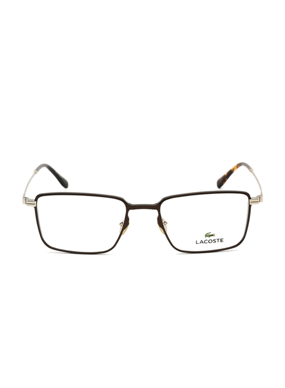Lacoste Full-Rim Rectangular Brown Sunglasses Unisex, Transparent Lens, L2275E 210, 54/19/145