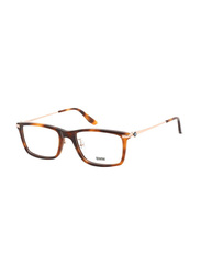 BMW Full-Rim Rectangle Dark Tortoise Eyewear Frames For Men, Mirrored Clear Lens, BW5020 052, 56/20/145
