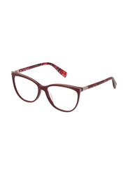 Trussardi Full-Rim Cat Eye Red Eyewear for Women, Transparent Lens, VTR387 550G96, 54/16/140