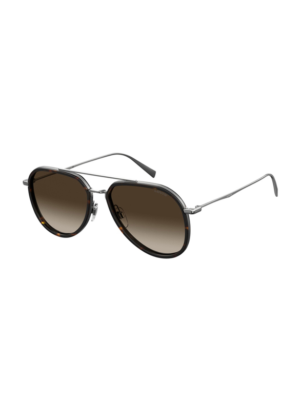 Levi'S Full-Rim Aviator Ruthenium Sunglasses for Men, Brown Gradient Lens, LV5000/S 06LB HA, 56/17/145
