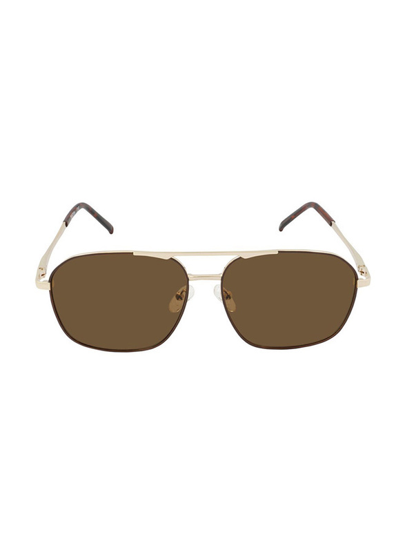 Kenneth Cole Full-Rim Pilot Gold Sunglasses for Men, Brown Lens, KC2948 32E