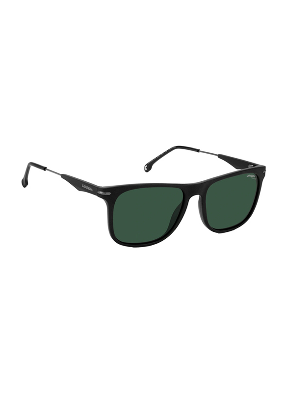 Carrera Polarized Full-Rim Square Matte Black Sunglasses for Men, Green Lens, 276/S 0003 UC, 55/17/145