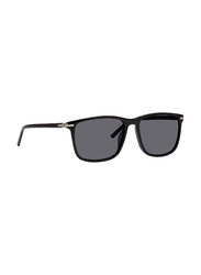 Chesterfield Polarized Full-Rim Rectangle Black Sunglasses for Men, Grey Lens, CH10/S0807M9, 57/17/150