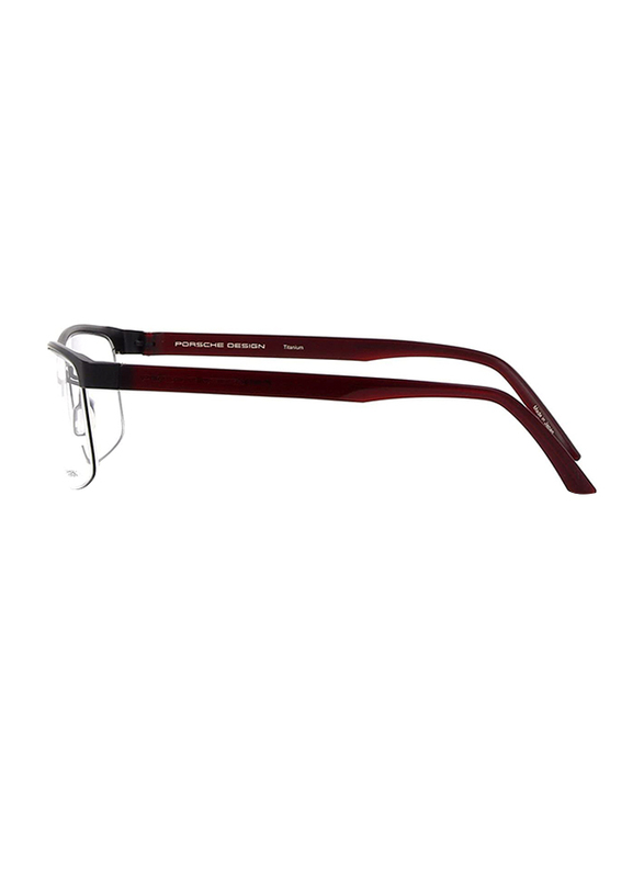 Porsche Design Half-Rim Rectangular Black Eyeglass Frame for Men, P8297 A, 58/15/140