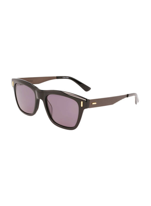Calvin Klein Full-Rim Square Black Sunglasses for Men, Grey Lens, CK21526S 001, 53/19/150