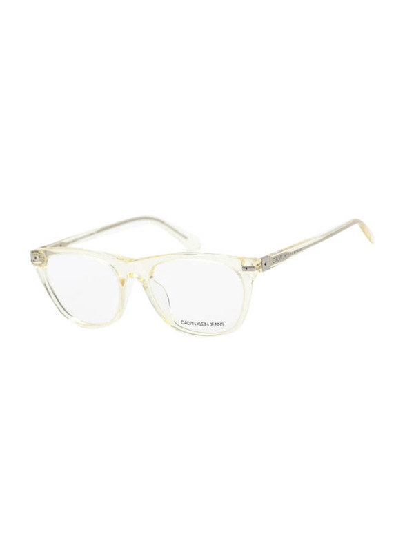 Calvin Klein Jeans Full-Rim Rectangle Crystal Light Yellow Frames for Women, CKJ19525 740, 52/17/140